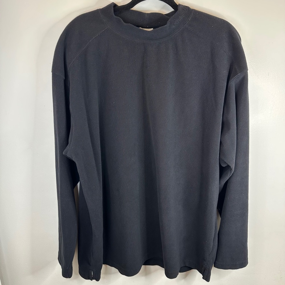 VTG Columbia Sportswear XXL Mens Black Long Sleeve Mock Neck Pullover‎ Top